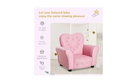 Slickblue Kids' Tufted Upholstered Sofa Chair Princess Couch with Diamond Decoration for Toddlers