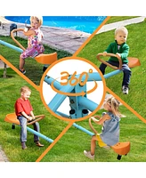 Slickblue Outdoor Kids Spinning Seesaw Sit-and-Spin Teeter Totter for Fun Play