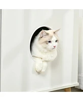 Slickblue 23.5" White Wooden Cat Litter Box End Table with Elegant Design