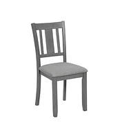 Slickblue Wooden Dining Chairs Set of 4, Kitchen Chair with Padded Seat, Upholstered Side Chair for Dining Room, Living Room, Gray