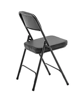 Slickblue Set of 2 Metal Folding Chairs with Padded Seat and Back Ideal for Home Office Use