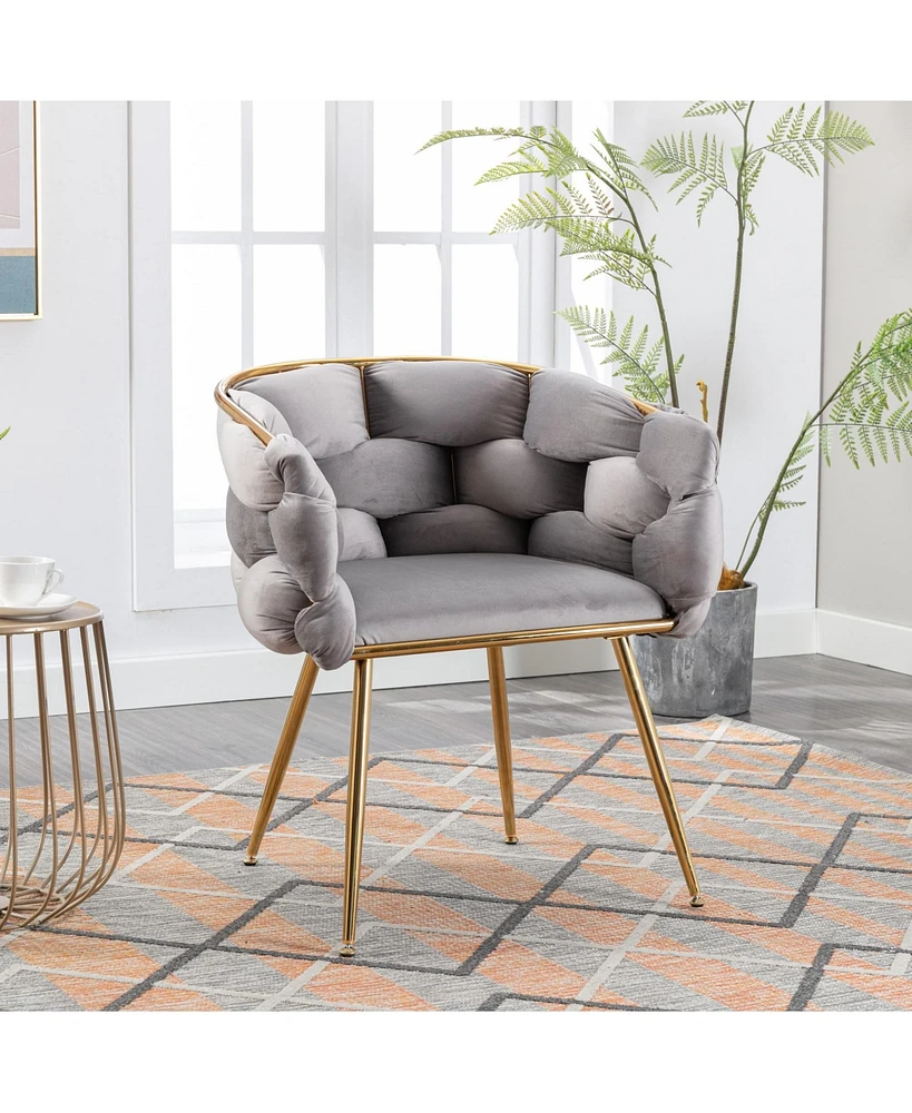 Slickblue Luxury Modern Velvet Single Sofa Chair Simple and Elegant Leisure Seating