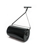 Slickblue Combination Push/Tow Poly Lawn Roller Easy-Turn Tethered Plug for Effortless Yard Rolling