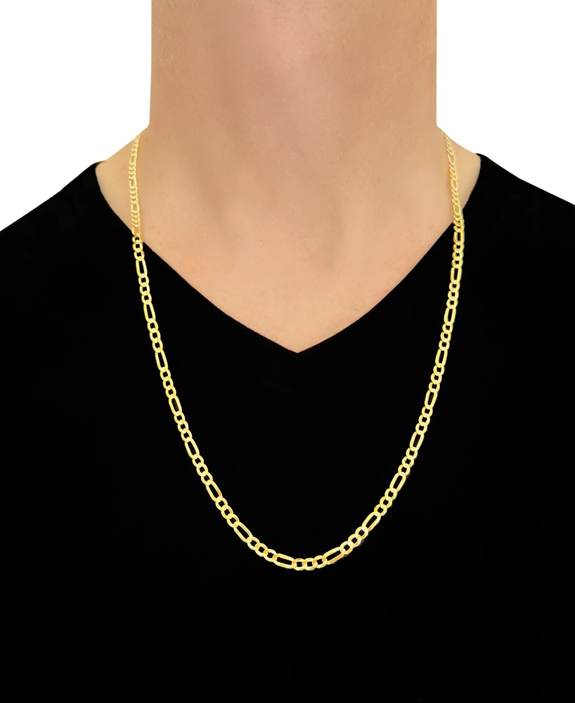 Italian Gold Figaro Link 28" Chain Necklace (4mm) in Solid 14k Gold