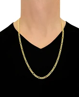 Italian Gold Figaro Link 28" Chain Necklace (4mm) in Solid 14k Gold