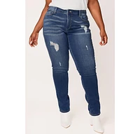 Slink Jeans Women's Denim High Rise Boyfriend Rolled 28" Inseam