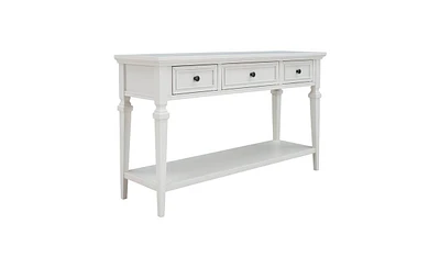 Slickblue Classic Retro Style Console Table with Three Top Drawers and Open Bottom Shelf, Easy Assembly