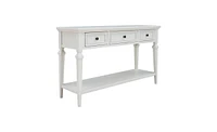 Slickblue Classic Retro Style Console Table with Three Top Drawers and Open Bottom Shelf, Easy Assembly