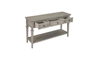 Slickblue Classic Retro Style Console Table with Three Top Drawers and Open Bottom Shelf, Easy Assembly