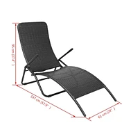 vidaXL Folding Sun Lounger Poly Rattan