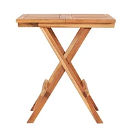 vidaXL Folding Bistro Table 23.6"x23.6"x25.6" Solid Teak Wood