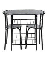 Sugift 3-Piece Space-Saving Bistro Set for Kitchen and Apartment