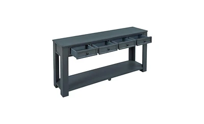 Slickblue Console Table/Sofa Table with Storage Drawers and Bottom Shelf for Entryway Hallway