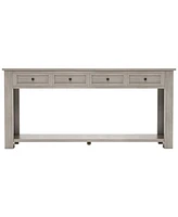 Slickblue Console Table/Sofa Table with Storage Drawers and Bottom Shelf for Entryway Hallway