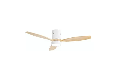 Sofucor 52" Ceiling Fan with Lights Remote Control Wood Blades Reversible Dc Motor