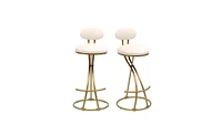 Upholstered Counter Height Bar Stools for Kitchen Island Set of 2, Stylish and Comfortable