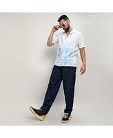 Men's Chalk White:Azure Blue Landscape Strokes Shirt
