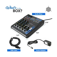 Pyle 4-Channel Bluetooth Pro Audio Dj Sound Mixer