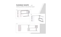 Slickblue White L-Shaped Computer Desk – Modern and Functional