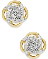 Diamond Love Knot Stud Earrings Sterling Silver or 18k Gold-Plated (1/10 ct. t.w.)