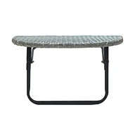 vidaXL Balcony Table Gray 23.6"x23.6"x15.7" Poly Rattan