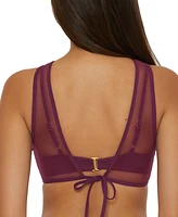 Becca Women's Muse Mesh-Overlay Multi-Way Bralette Bikini Top