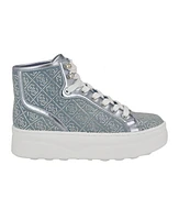 Guess Women's Queenly Rhinestone Embellished High Top Sneakers