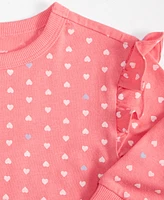 First Impressions Baby Girls Long-Sleeve Tonal Hearts Printed T-Shirt, Created for Macy's