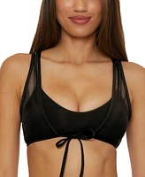 Becca Women's Muse Mesh-Overlay Multi-Way Bralette Bikini Top