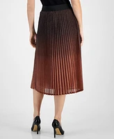 T Tahari Women's Metallic Gradient Pleated Midi Skirt