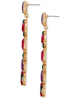 Guess Multicolor Crystal & Stone Circle Statement Earrings