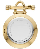 Fossil Women's Scarlette Three-Hand Gold-Tone Stainless Steel Watch Brooch, 35mm