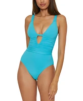 Becca Women's Garden Of Eden 3D Flower Tie-Trim One-Piece Swimsuit