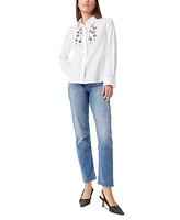 Sam Edelman Women's Astrid Cotton Oversized Embellished Shirt