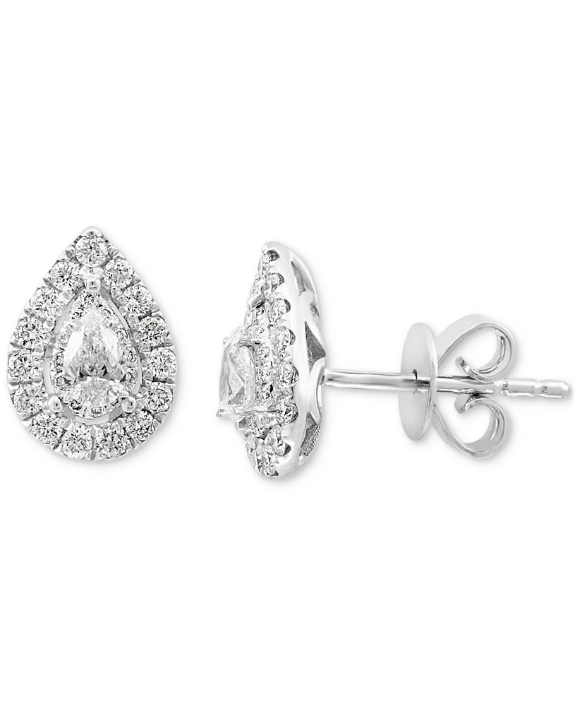 Effy Diamond Pear Halo Stud Earrings (1/2 ct. t.w.) in 14k White Gold