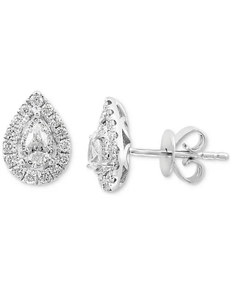 Effy Diamond Pear Halo Stud Earrings (1/2 ct. t.w.) in 14k White Gold