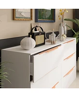 Homsee 6-Drawers White Paint Dresser Vanity Cabinet Organizer
