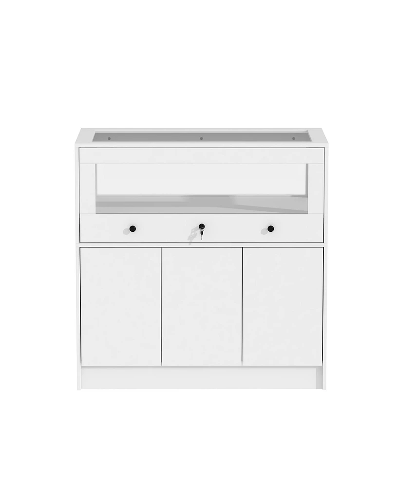 Homsee White Storage Cabinet Bedroom Dresser Armoire Island