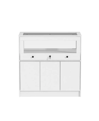 Homsee White Storage Cabinet Bedroom Dresser Armoire Island