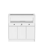 Homsee White Storage Cabinet Bedroom Dresser Armoire Island