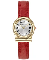 Ferragamo Women's Gancini Twisted Red Leather Strap Watch 28mm