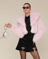 Avec Les Filles Women's Faux Faux-Fur Cropped Jacket