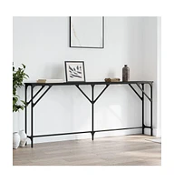 vidaXL Console Table Black 70.9"x9.1"x29.5" Engineered Wood