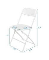 Slickblue 6pcs Injection Molding Classic Garden Plastic Folding Chair White