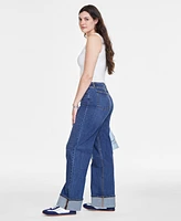 On 34th Women's Denim Tinted Cuffed Wide-Leg Jeans, Exclusively at Macy's