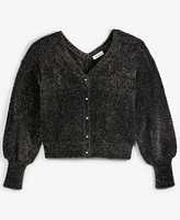 On 34th Women's Metallic Plush-Knit Cardigan, Created for Macy's