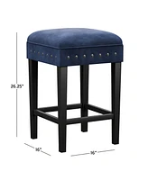 Hillsdale 26.25" Wood and Upholstered Cassidy Backless Counter Height Stool