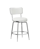 Hillsdale 37.25" Metal and Upholstered Baltimore Swivel Counter Height Stool