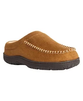 Weatherproof Men's Microsuede Clog with Curly Faux Shearling Lining and Non-Slip Indoor-Outdoor Sole Slipper