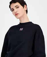 Hugo Women's Deflorine Cotton Logo Drop-Shoulder Sweatshirt